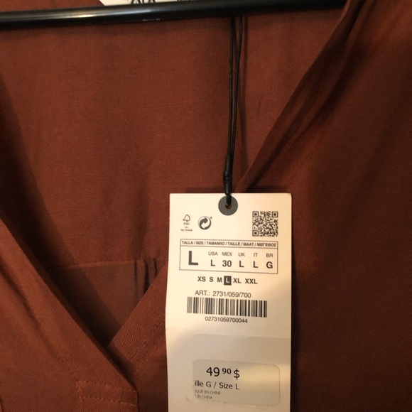 NWT Zara Copper Tunic - Picture 6 of 6